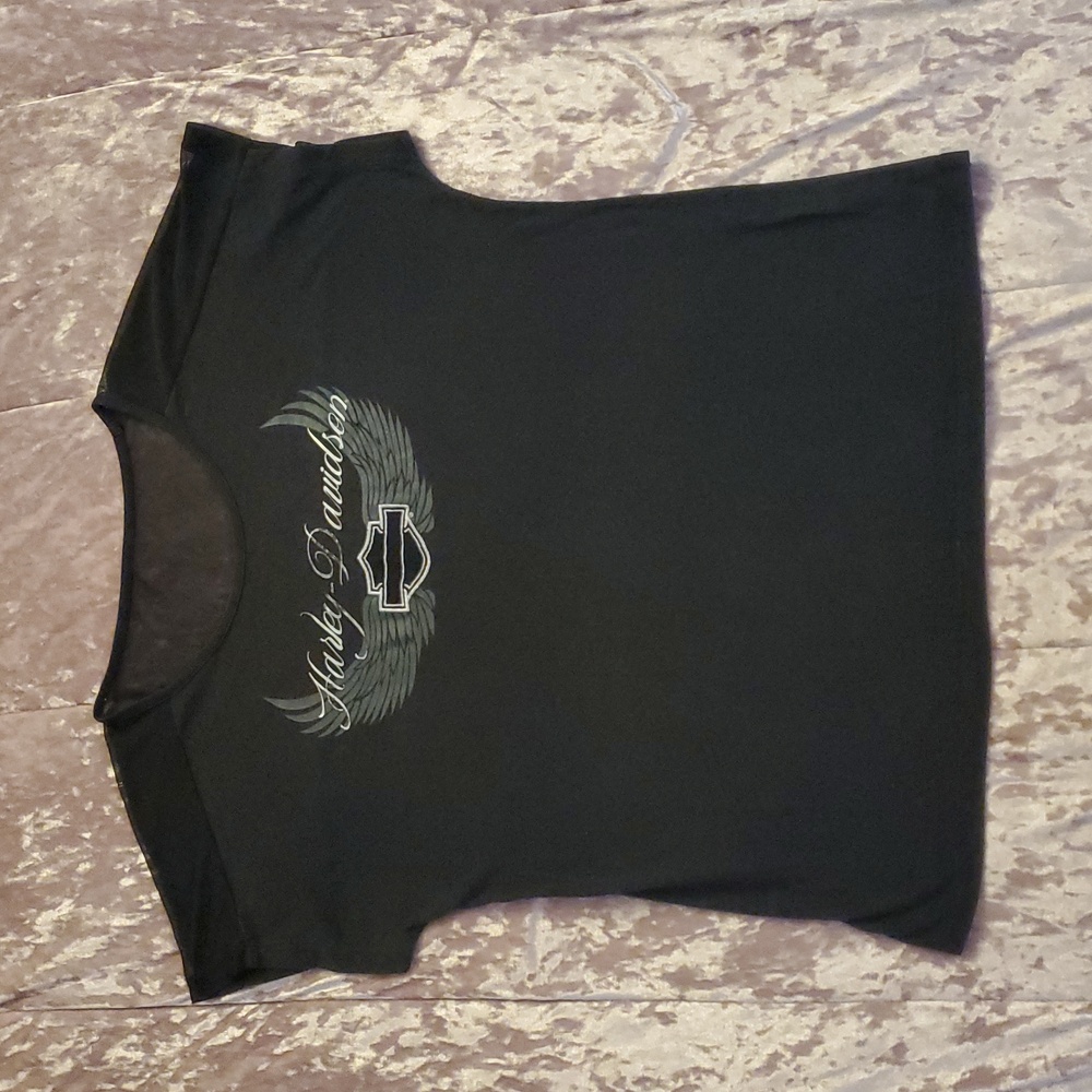 HOT METAL HARLEY DAVIDSON Black  Short Sleeve embroidered T Shirt  Pittsburgh PA